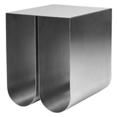 Stainless Steel Curved Side Table by Kristina Dam Studio