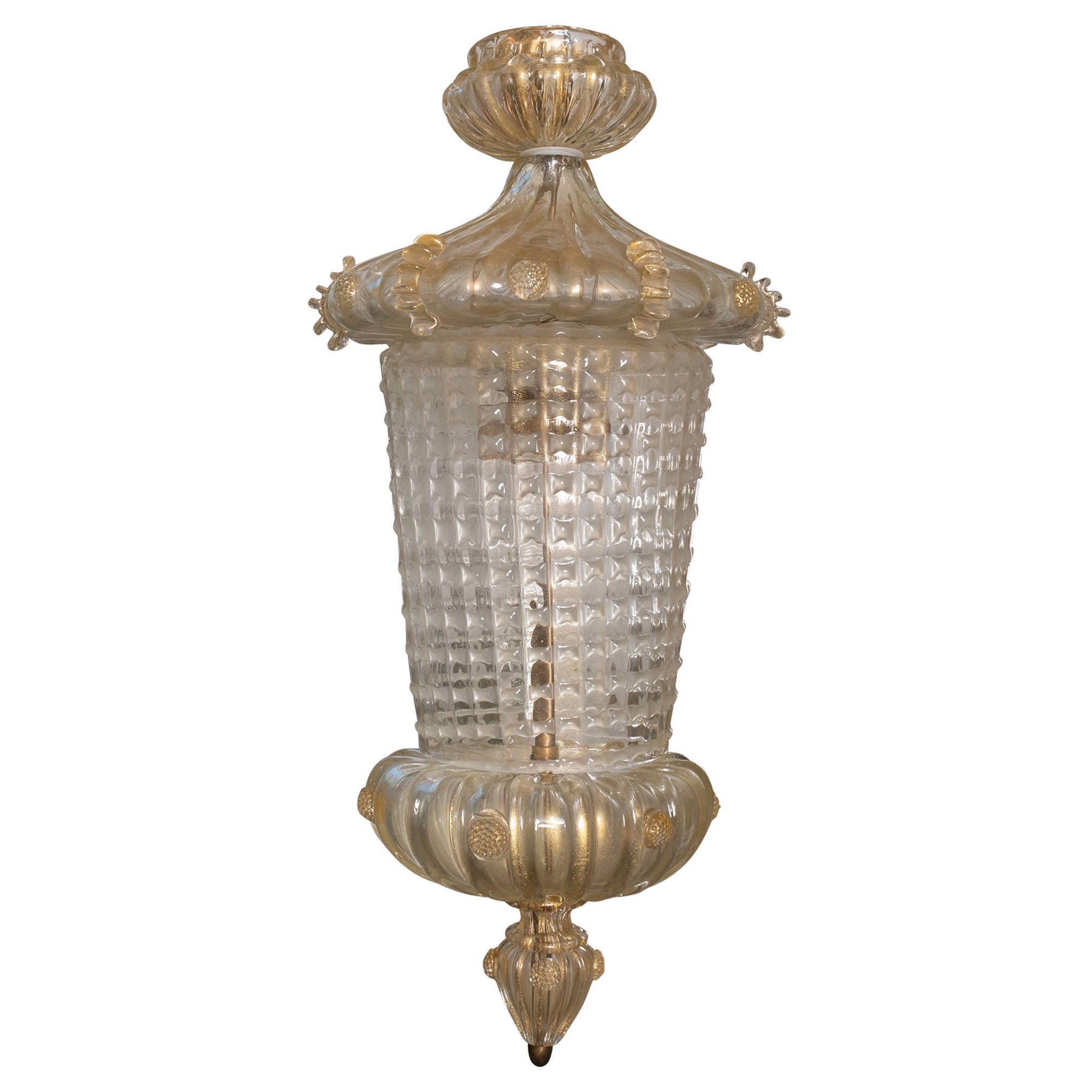 Lanterne en verre de Murano attribuée à Ercole Barovier en vente