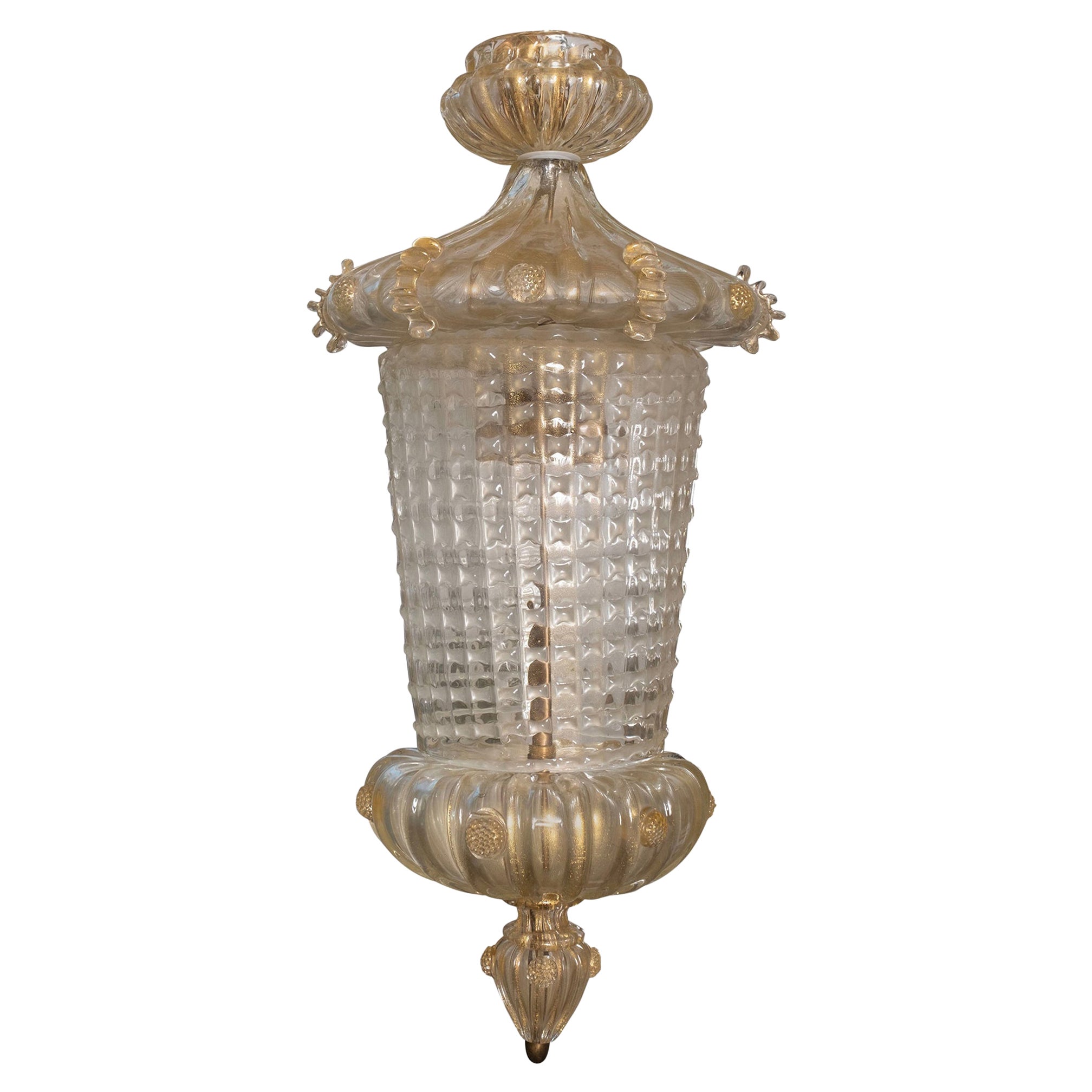 Laterne aus Muranoglas, Ercole Barovier zugeschrieben