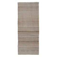 Runner a strisce Kilim vintage turco nei toni della terra 2'5" X6'4"