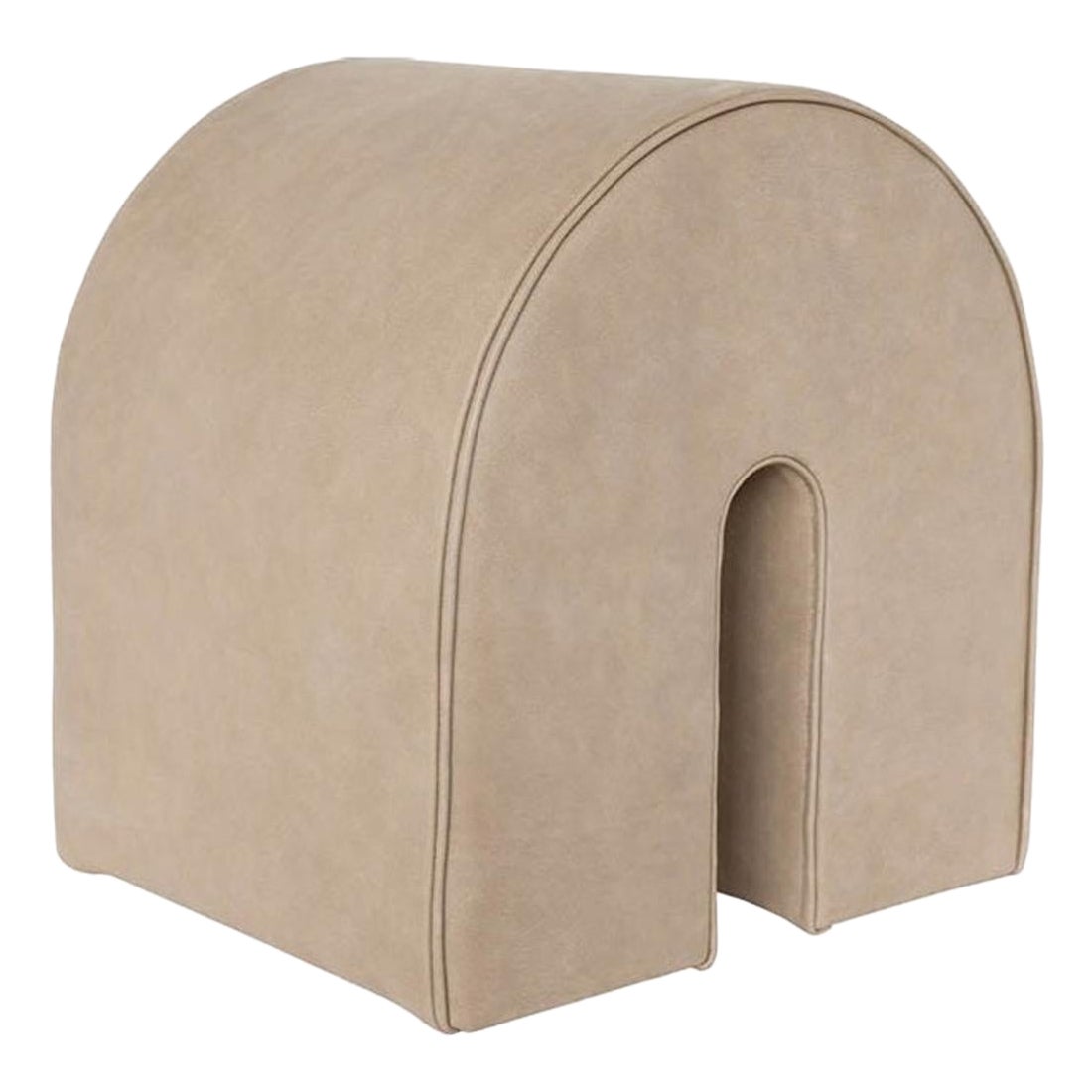 Light Brown Curved Pouf by Kristina Dam Studio For Sale