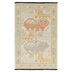 Tapis de style tribal de Rug & Kilim en pictogrammes de lion polychromes