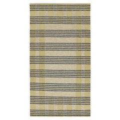 Rug & Kilim’s Scandinavian Style Kilim in Cream with Gray Stripes Patterns