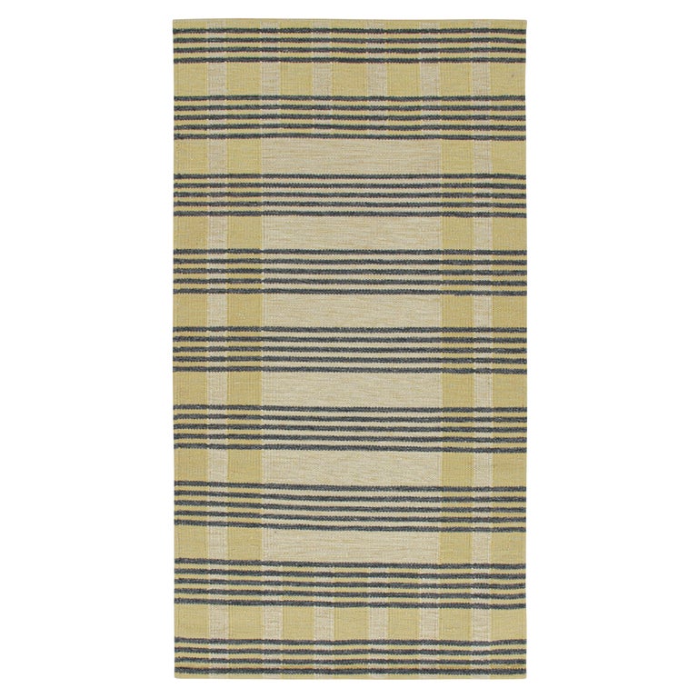 Rug and Kilim’s Scandinavian style Kilim in Cream with Grey Stripes