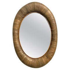 Vintage Coastal Oval Coconut Husk Mirror