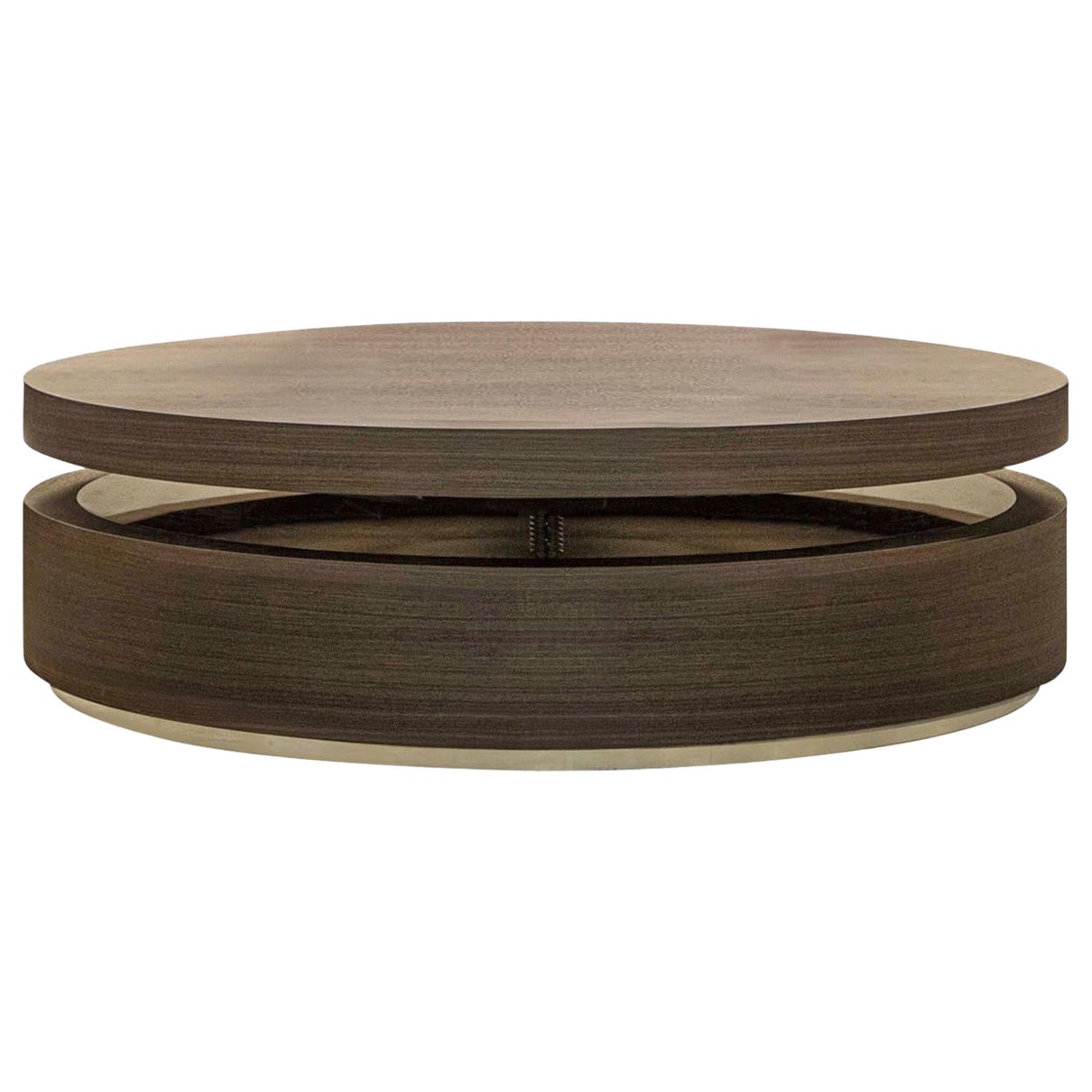 Walnut and Brass Ego Coffee Table by LK Edition For Sale