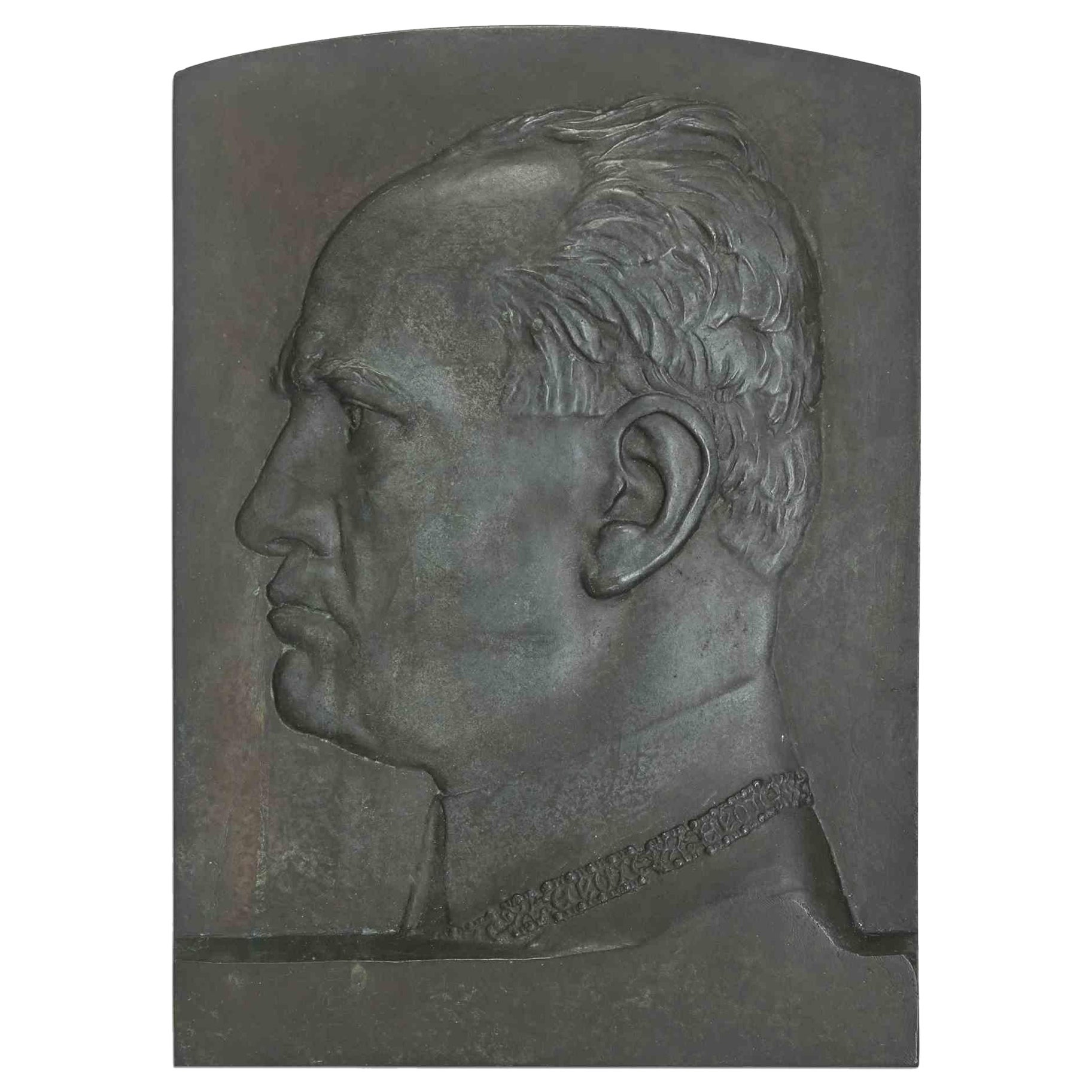 Portrait of Benito Mussolini by Aurelio Mistruzzi, 1930s For Sale