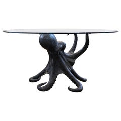 Table centrale italienne moderne en bronze avec pieuvre