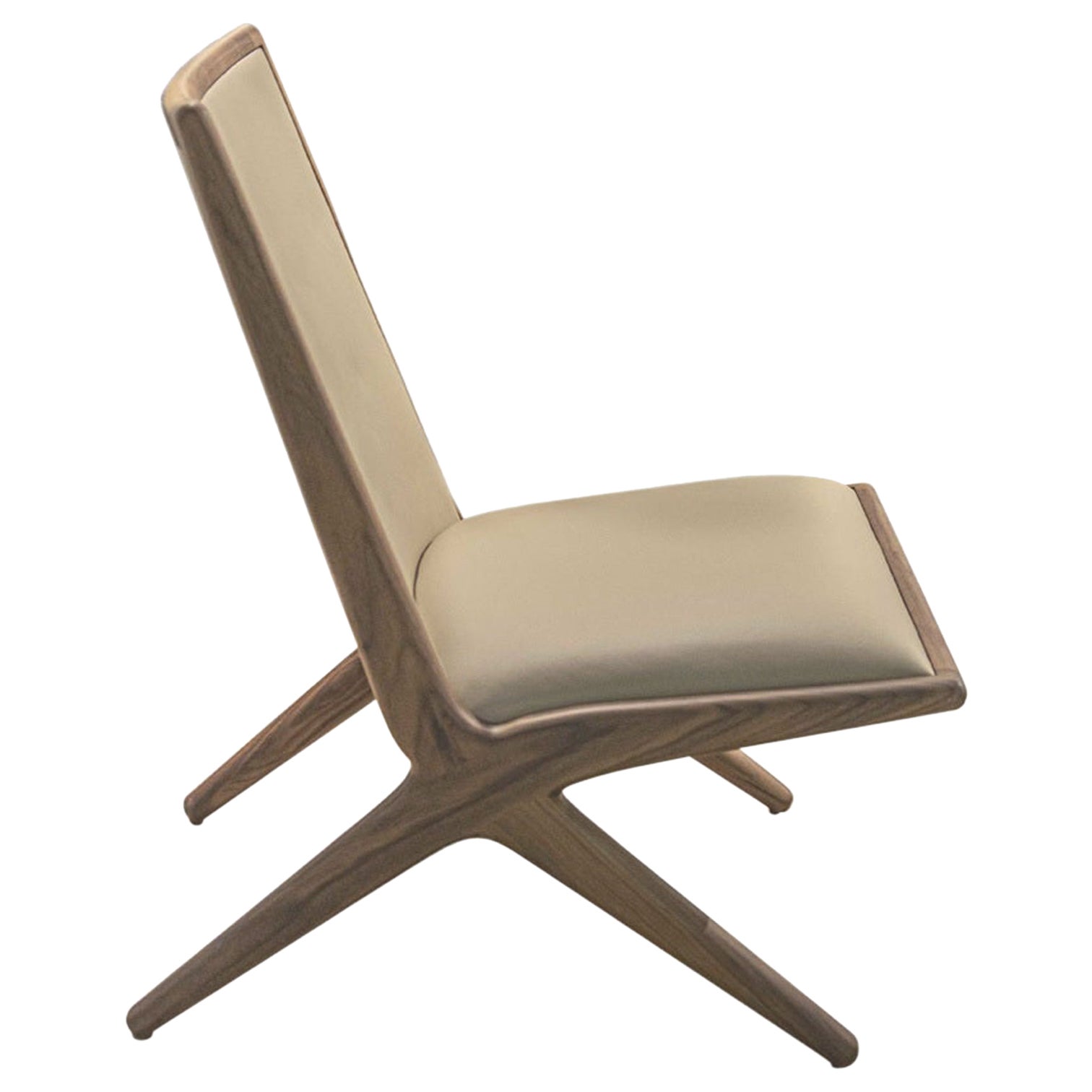 Walnut Structure Kaya Lounge Chair by Lk Edition For Sale