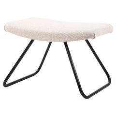 Retro Midcentury Stool with Fabric, Made in Denmark 1960s