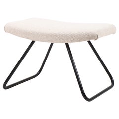 Tabouret du milieu du siècle avec tissu, fabriqué au Danemark 1960s