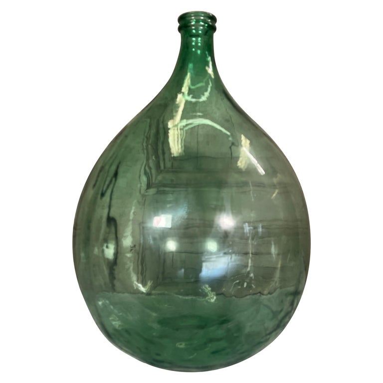 XXL Antique French Dame Jeanne 54L Light Green 1960s, Antique Demijohn,  Vintage Vase, Chic Decoration 