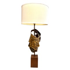 Mid Century Brutalist Holm Sorensen Metal Sculptural Table Lamp