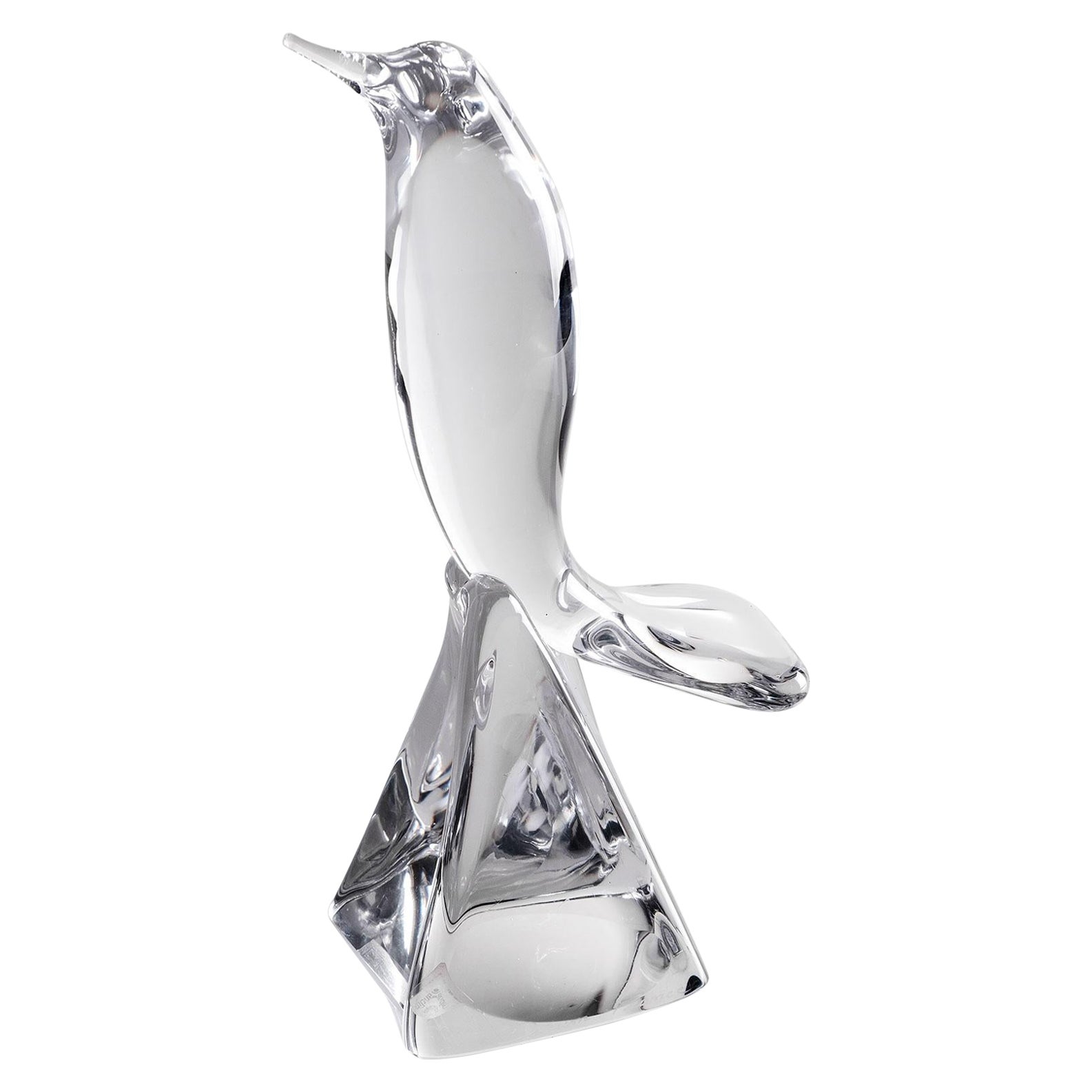 Crystal Glass Sculpture of a Bird from Daum France