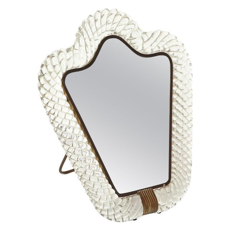 Murano Glass Table Mirror by Barovier & Toso For Sale