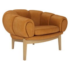 Chaise longue ''Croissant'' en cuir par Illum Wikkelsø pour GUBI