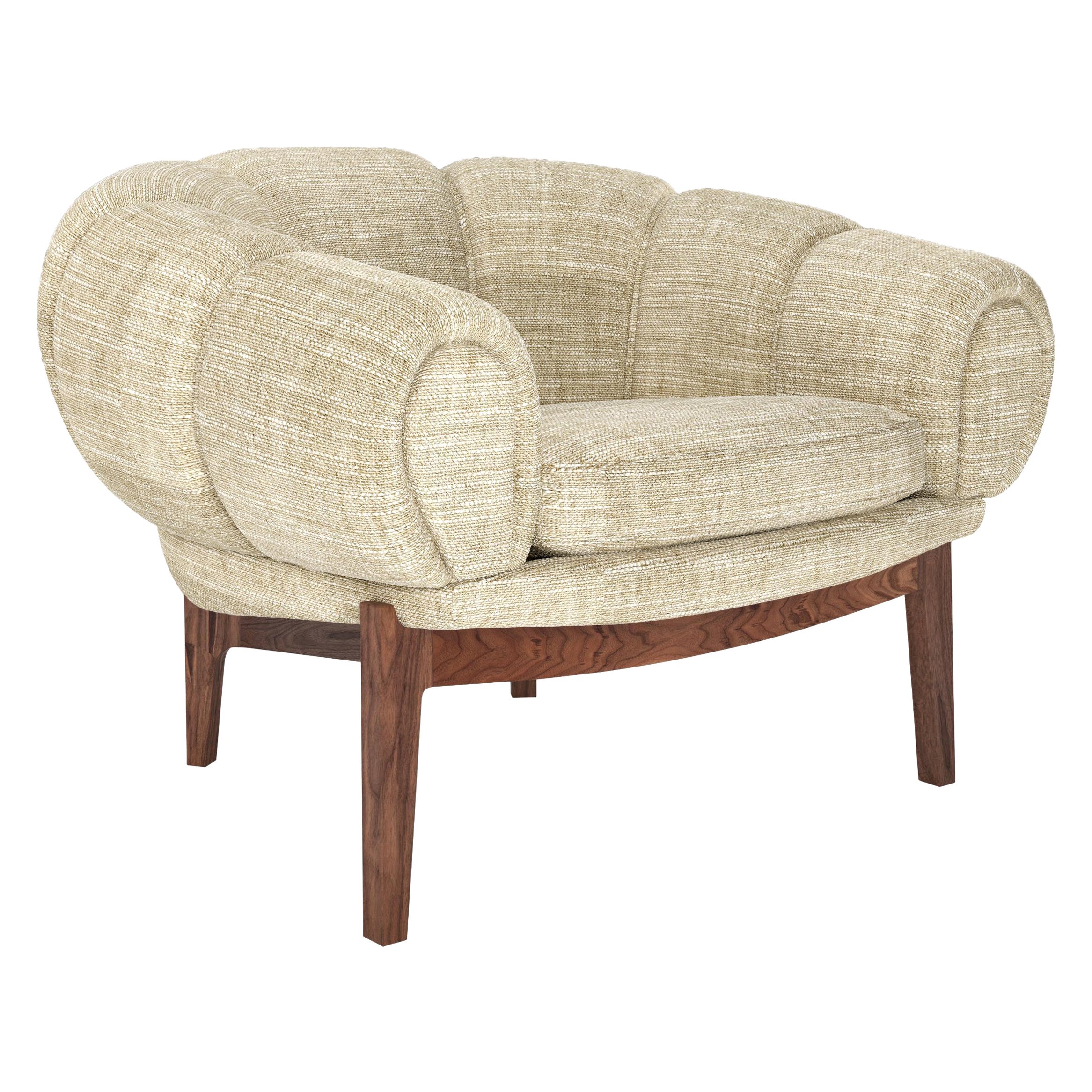 Fabric 'Croissant' Lounge Chair by Illum Wikkelsø for GUBI