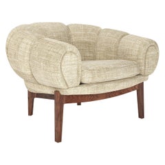 Fabric 'Croissant' Lounge Chair by Illum Wikkelsø for GUBI