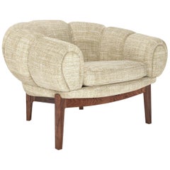 Fabric 'Croissant' Lounge Chair by Illum Wikkelsø for GUBI