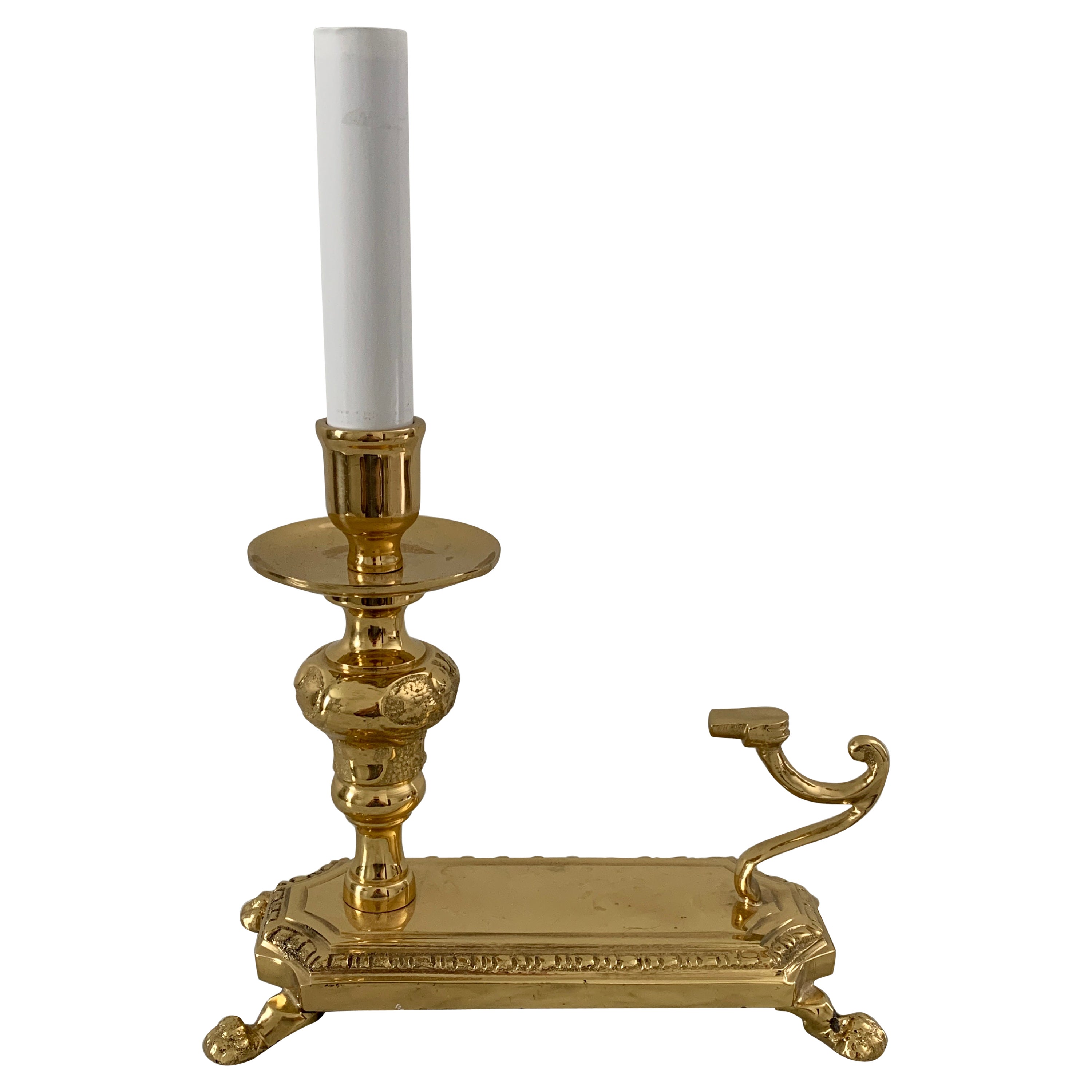 20th Century Brass Neoclassical Lamp with Paw Feet For Sale at 1stDibs