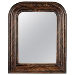 19th Century Louis Philippe Faux Tortoise Painted Mirror