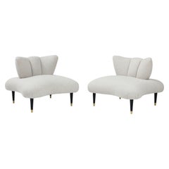 1950's Modernist Slipper Chairs in the Style of Lorin Jackson