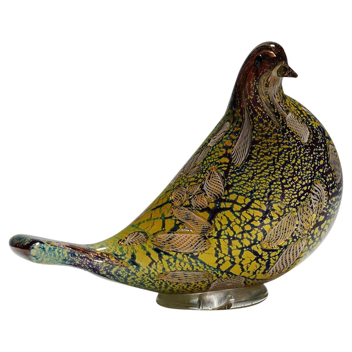 Verre d'art colombe d'Aldo Nason Murano, vers 1968 en vente
