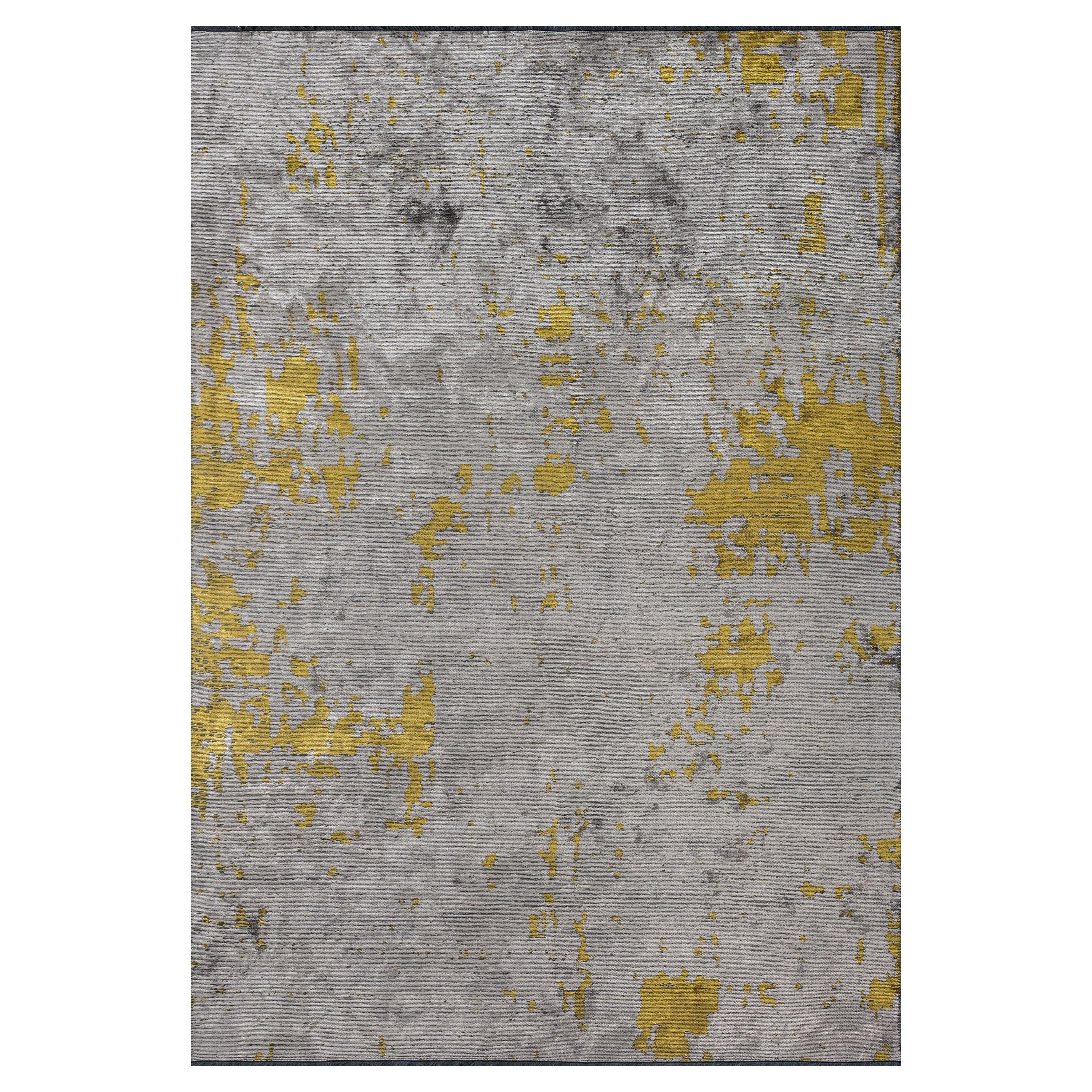 For Sale:  (Yellow) Modern Abstract Luxury Hand-Finished Area Rug