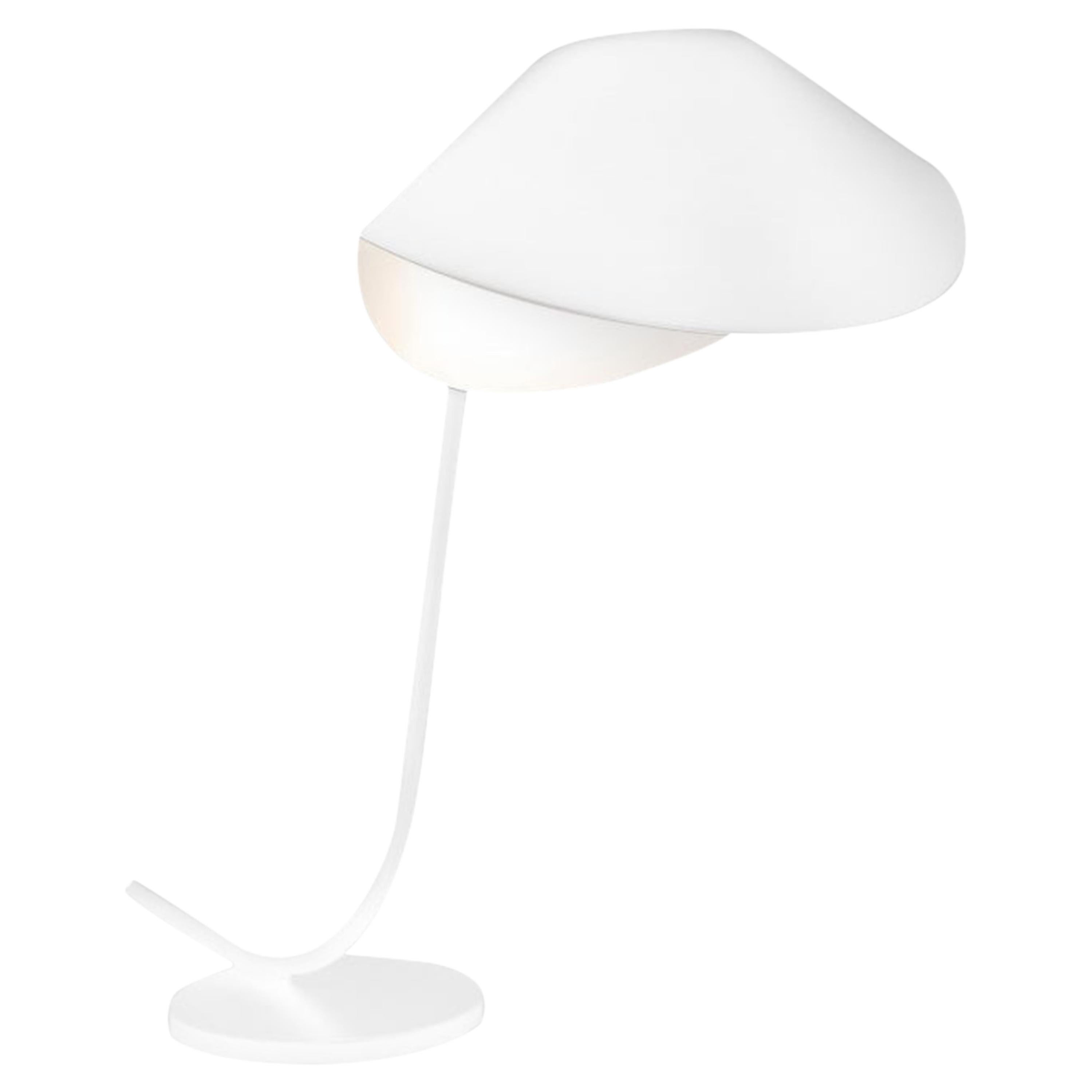 Serge Mouille Mid-Century Modern White Antony Table Lamp For Sale