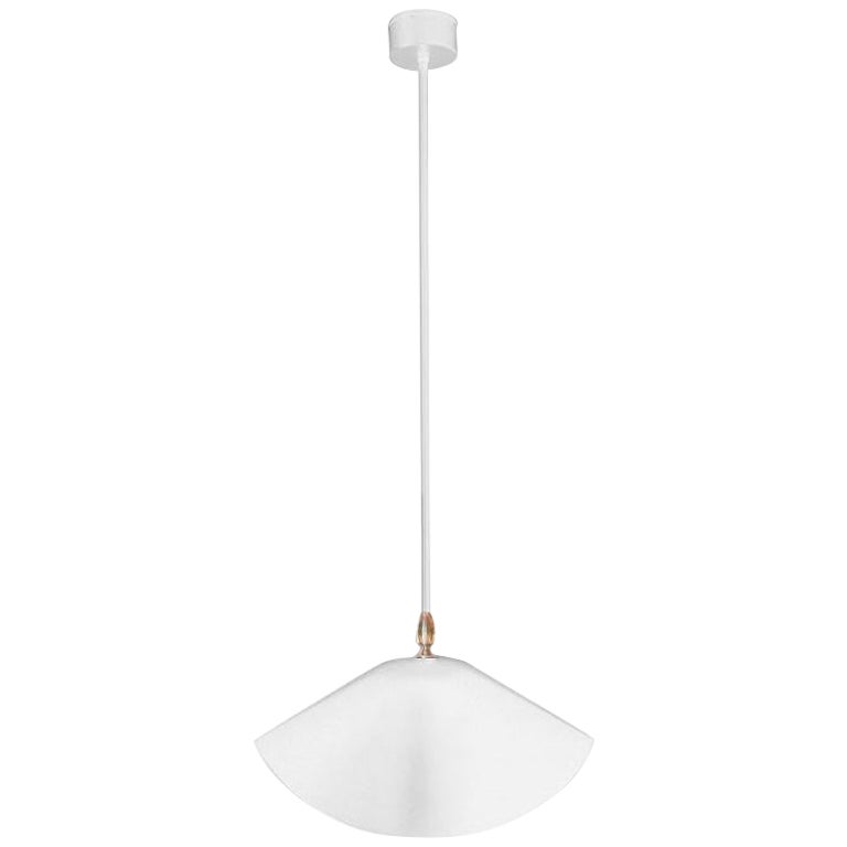 Serge Mouille Mid-Century Modern White Bibliothèque Ceiling Lamp For Sale