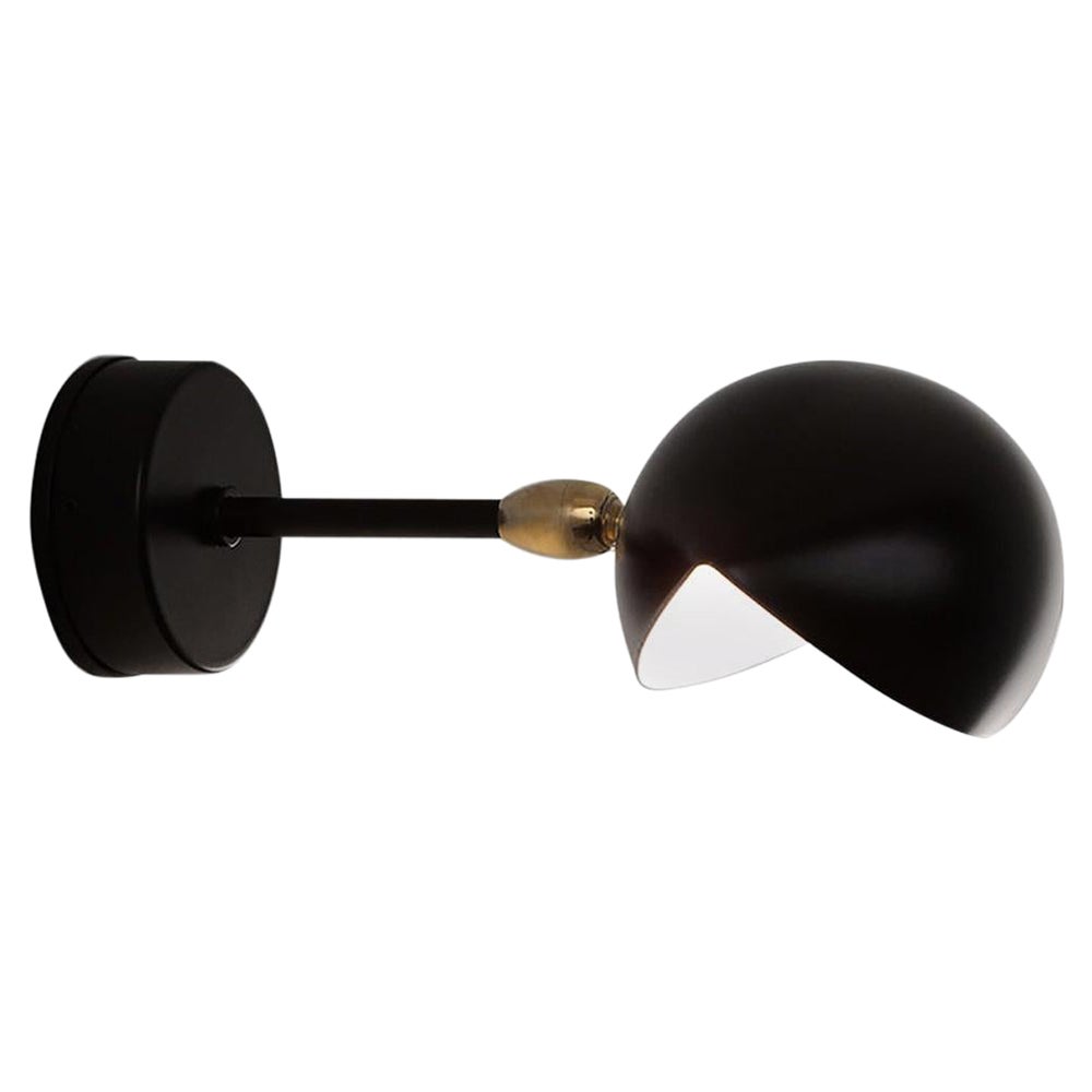 Serge Mouille Mid-Century Modern Black Eye Sconce Wall Lamp For Sale