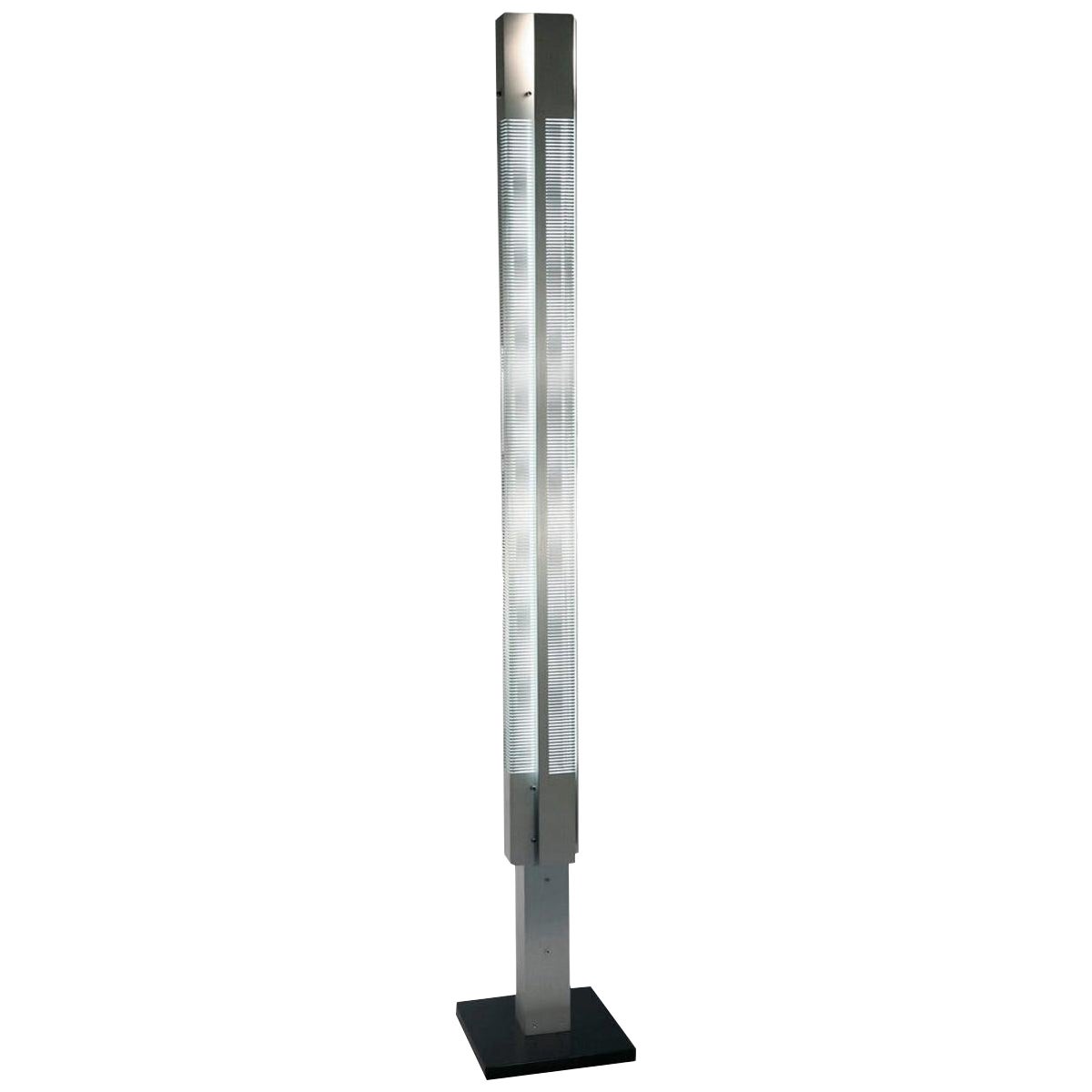 Serge Mouille Mid-Century Modern Aluminium Large Signal Column Floor Lamp For Sale