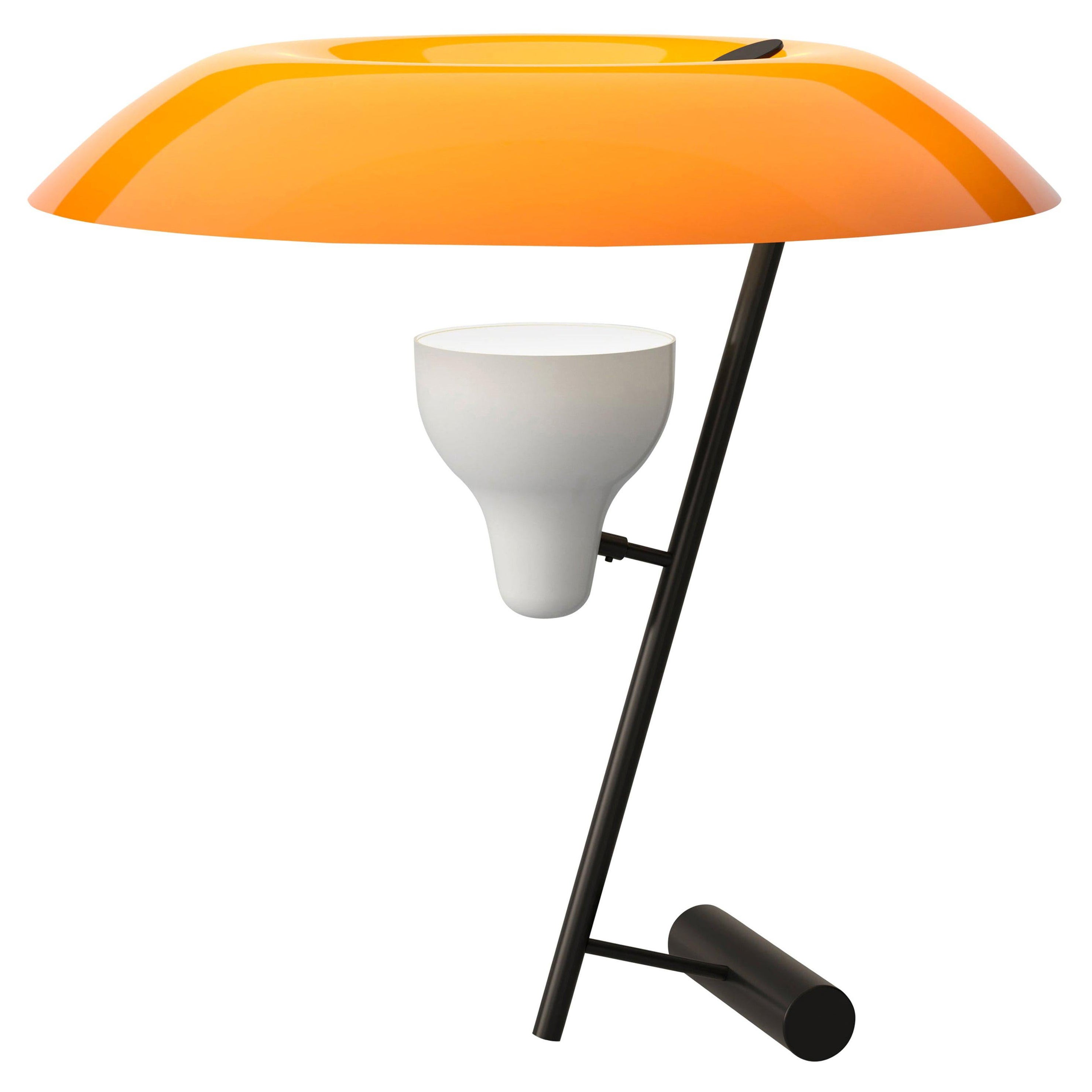 Lámpara Gino Sarfatti Modelo 548 Latón Bruñido con Difusor Naranja para Astep