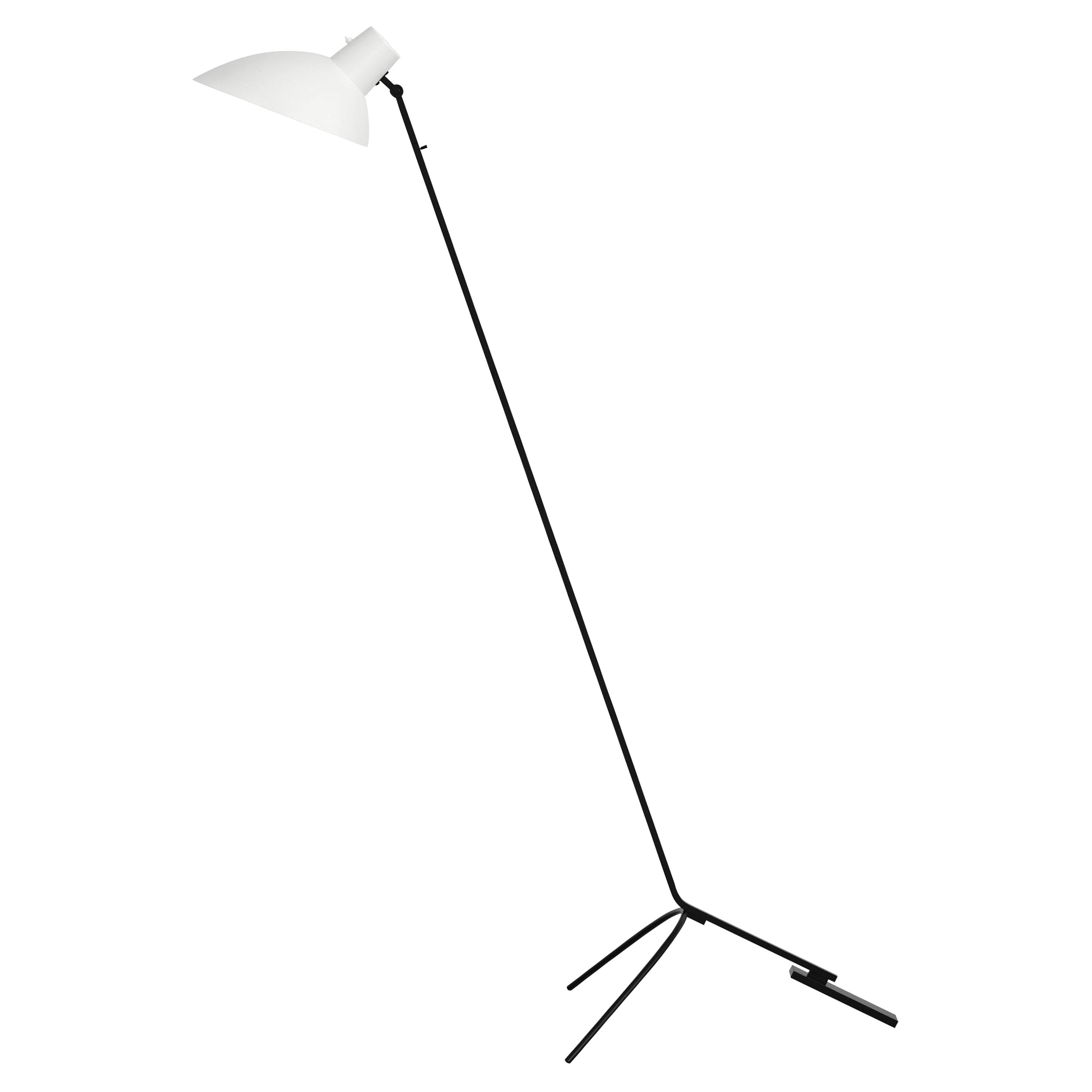 VV Cinquanta White and Black Floor Lamp Designed by Vittoriano Viganò for Astep