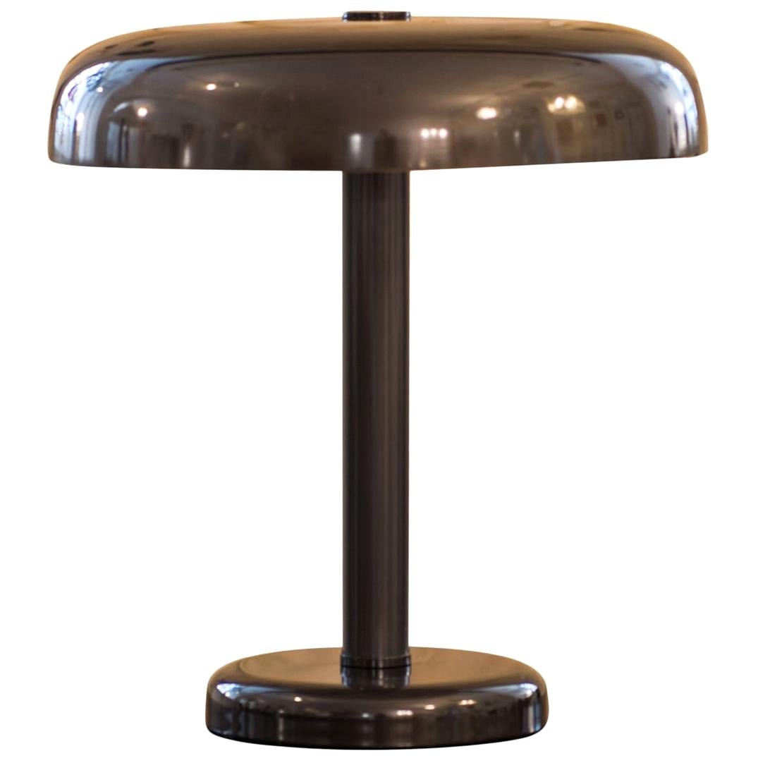 Clear and Modern Art Deco Style Bauhaus Brass Table Lamp, Re-Edition For Sale