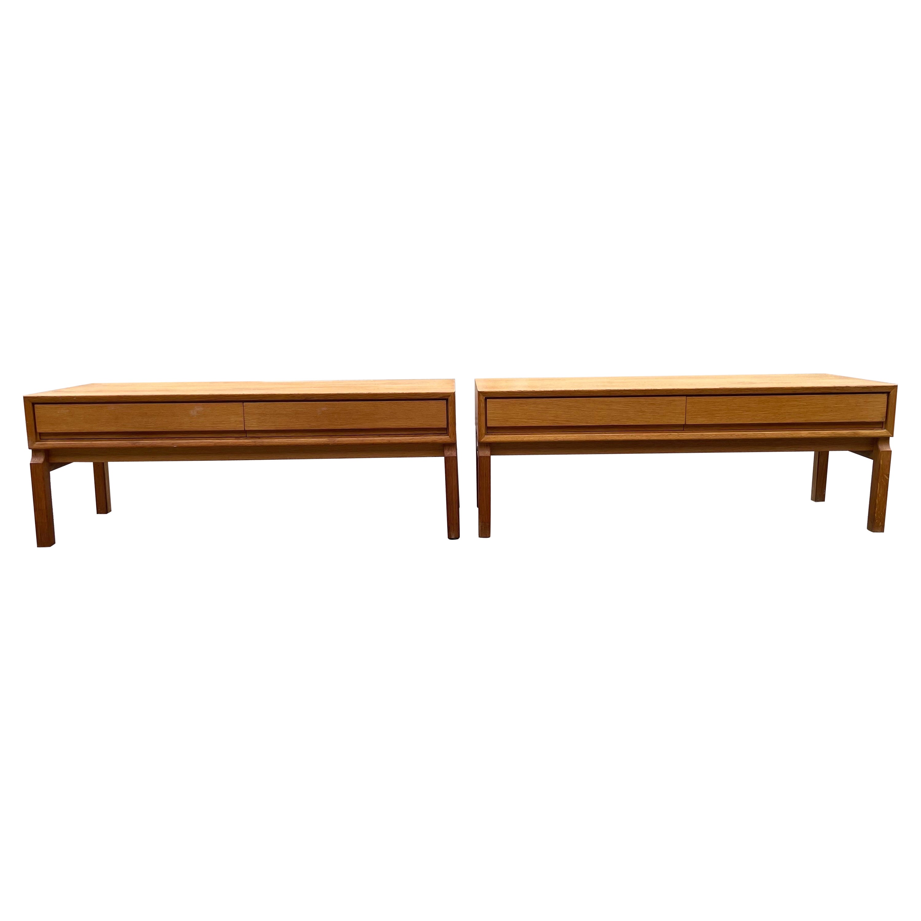 Pair of Vintage Ikea 1960s Oak Sideboards Designed by Marian Grabinski  For Sale