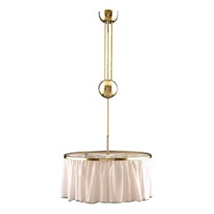 Adolf Loos Silk and Brass Pulley-Chandelier, Re-Edition