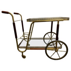 Hollywood Regency Style Aldo Tura Bar Cart, Italy, 1960s Mid-Century Modern