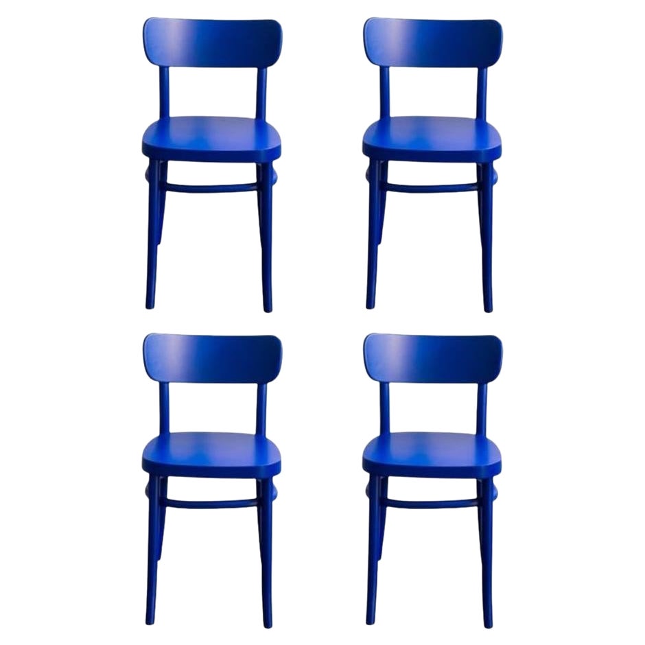 Set of 4 Blue MZO Chairs by Mazo Design For Sale