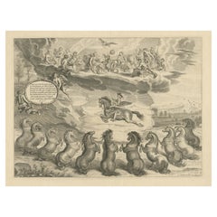 Stampa antica di William Cavendish sul cavallo alato Pegaso