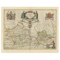 Mappa antica del Berkshire, Inghilterra sud-orientale