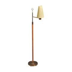 FBL, Floor Lamp, Brass, Wood, String, Sweden, 1950s
