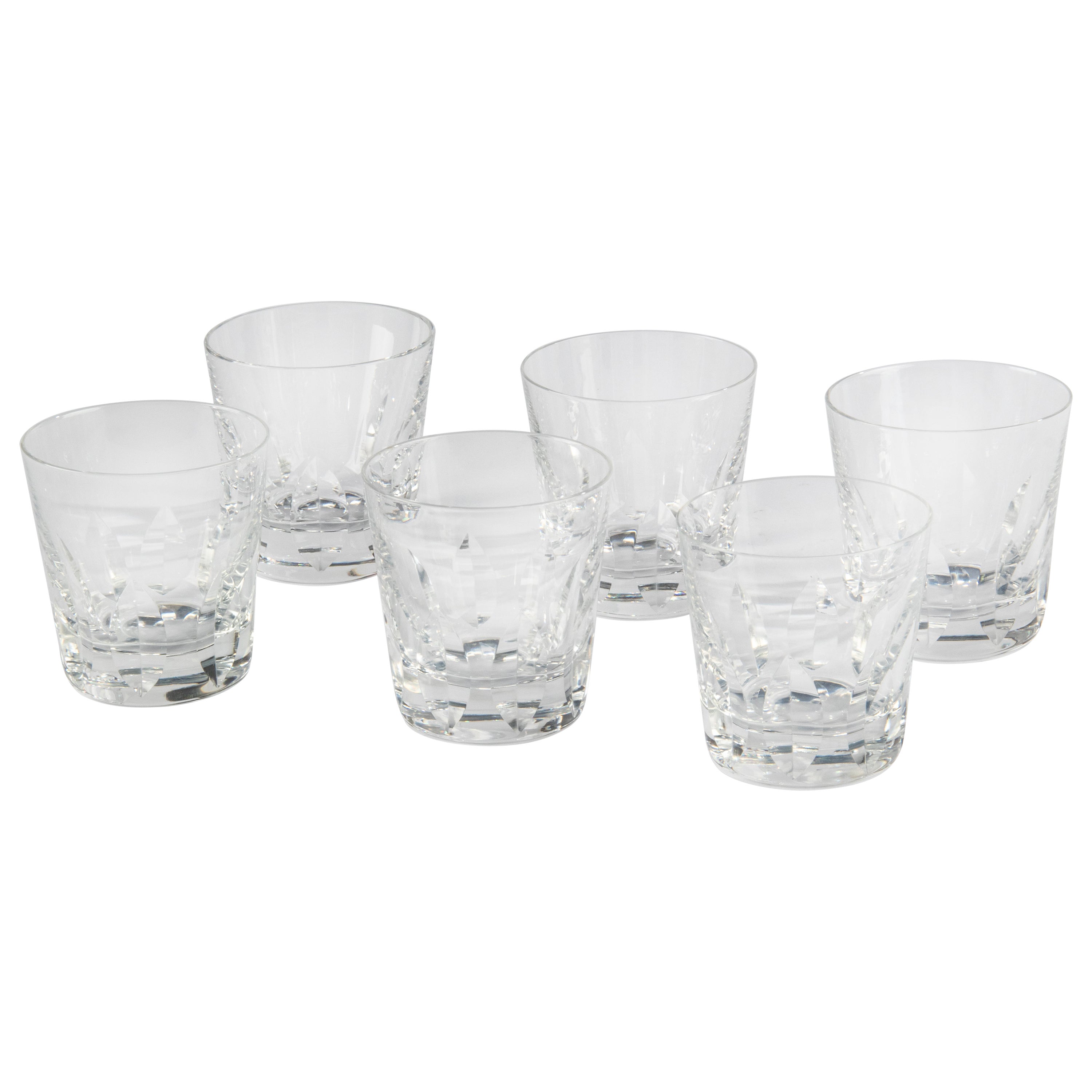 Set of 6 Crystal Whiskey Glasses, Saint Louis model Jersey