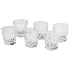 Set of 6 Crystal Whiskey Glasses, Saint Louis model Jersey