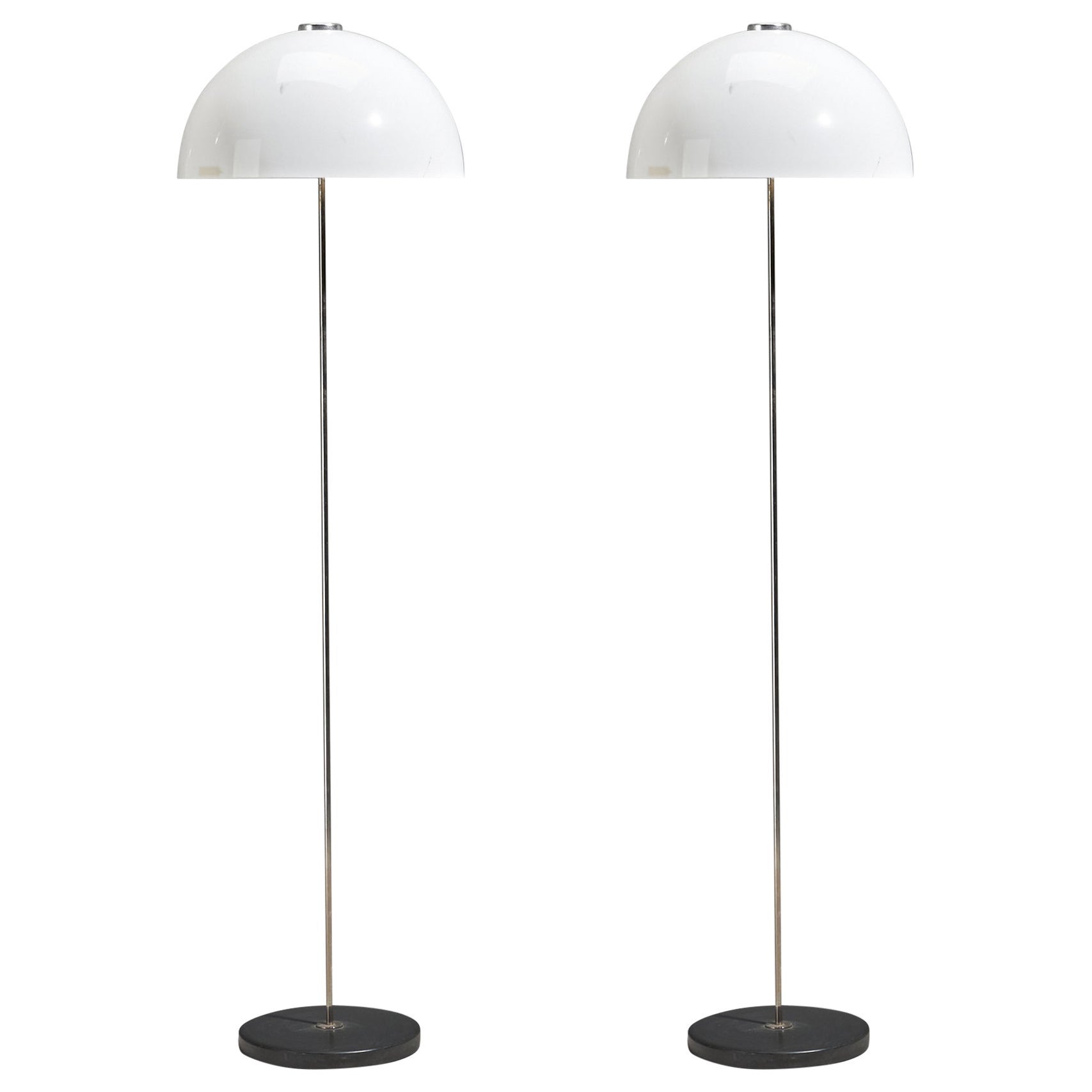 Yki Nummi, Floor Lamps, Acrylic, Metal, Ornö, Finland, 1960s For Sale