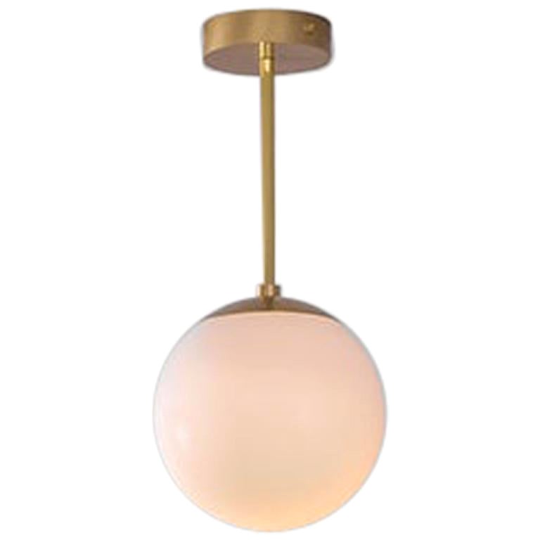 Glass Globe Opal 20 Pendant Light by Schwung For Sale