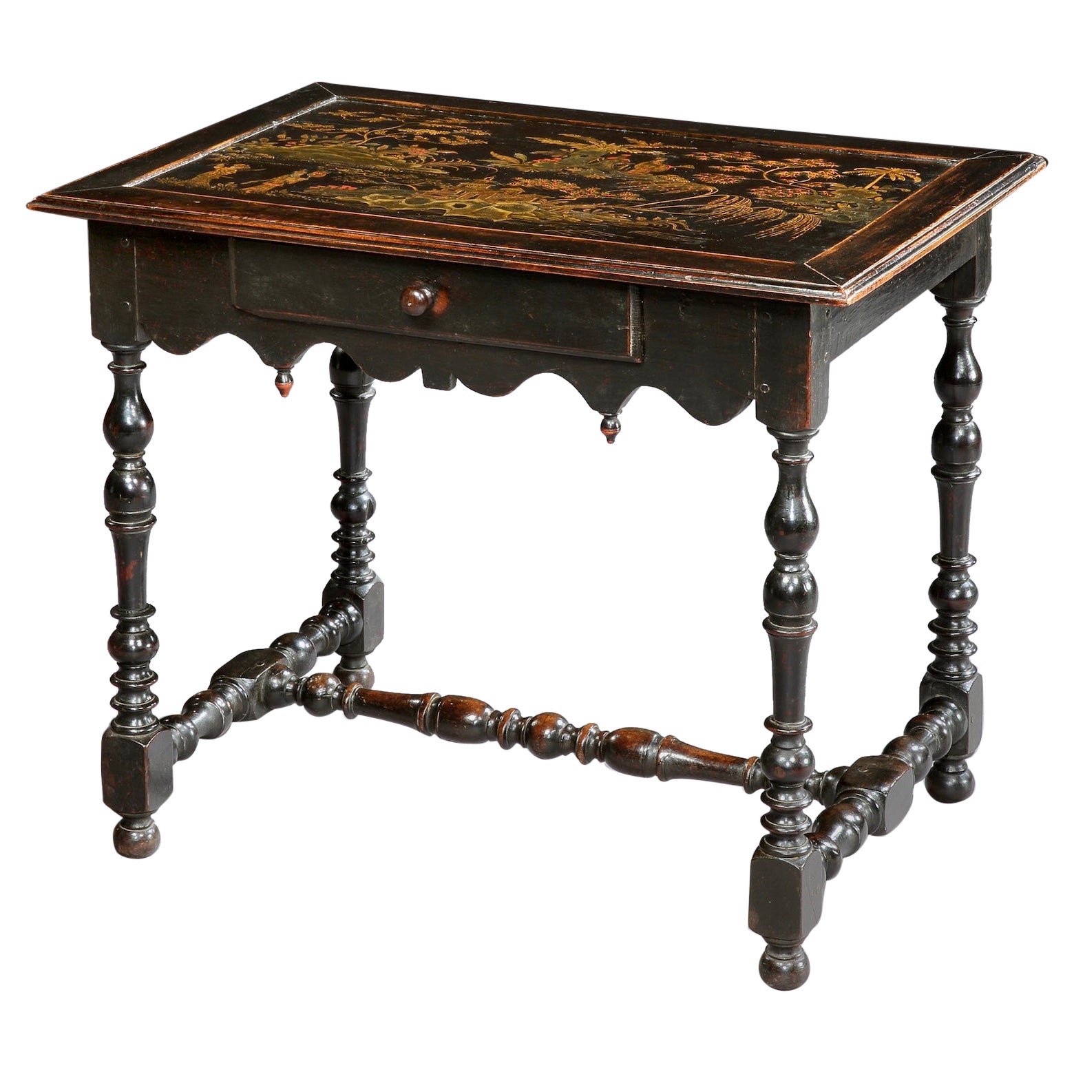 18th Century Japanned Antique Side Table For Sale