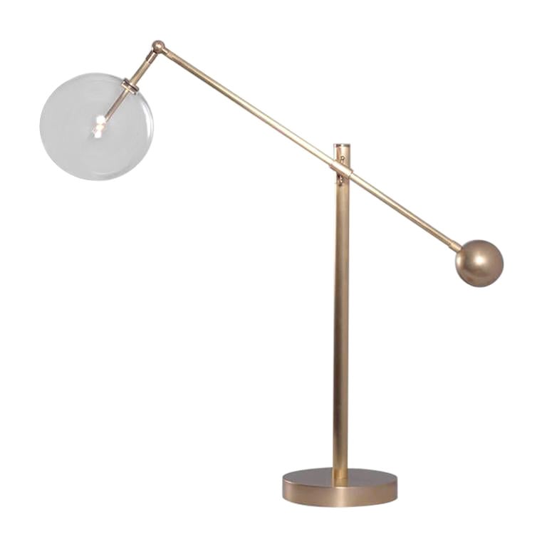 Milan Brass Table Lamp by Schwung For Sale