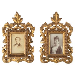 Used Pair of 19th Century Italian Wooden Carved Picture Frames