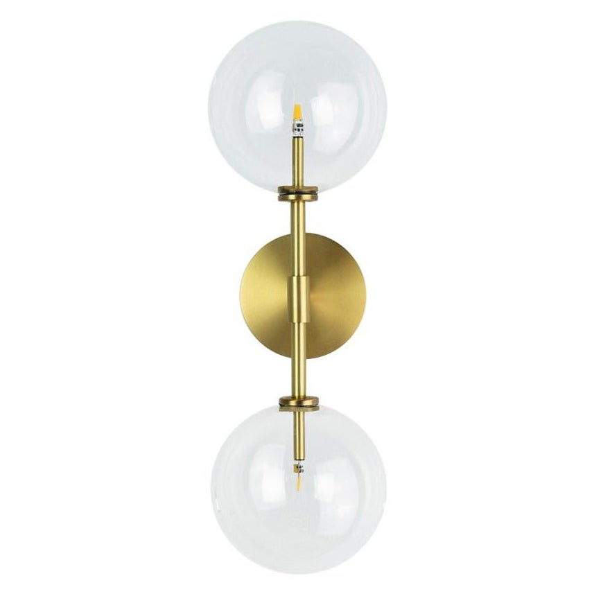 Dawn Dual Brass Wall Sconce by Schwung